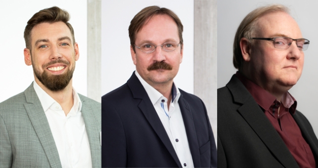 v.l.: Tim Maibom, Roland Kster (beide JOM) und der Mediaforscher Dirk Engel - Quelle: JOM; Natalie Faerber